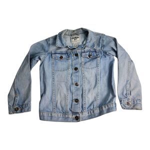 OshKosh B'Gosh Denim Girl's Size 7 Jean Jacket Long Sleeve Snap Front Light wash